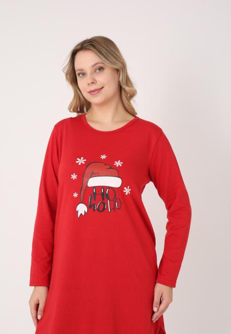 Camasa de noapte Craciun,Imprimeu HO HO, En-gros